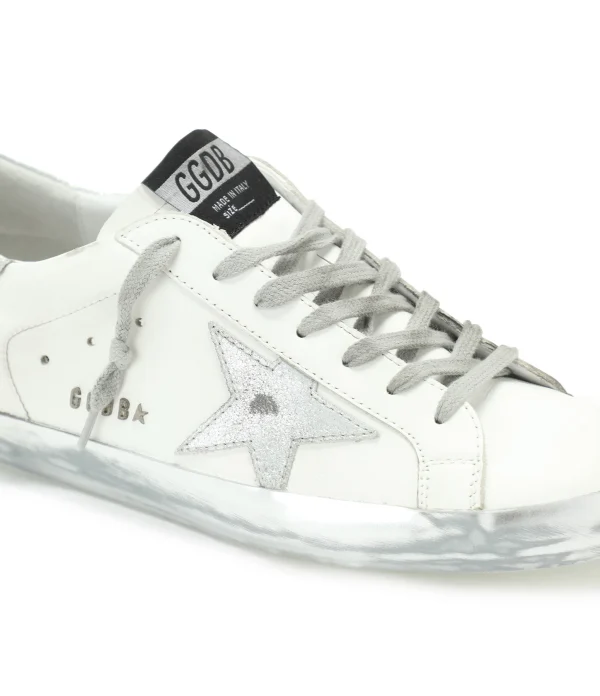 GOLDEN GOOSE Baskets Superstar Cuir Laminé Blanc solde en ligne 5