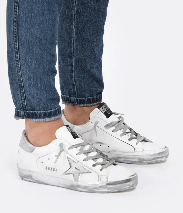 GOLDEN GOOSE Baskets Superstar Cuir Laminé Blanc solde en ligne 6