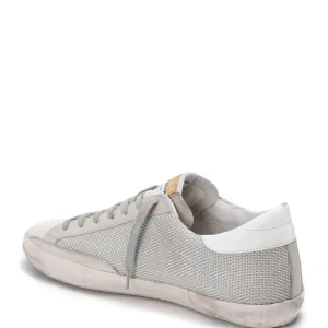 soldes GOLDEN GOOSE Baskets Homme Superstar Cuir Suédé Argenté Blanc 10