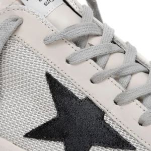 soldes GOLDEN GOOSE Baskets Homme Superstar Cuir Suédé Argenté Blanc 12