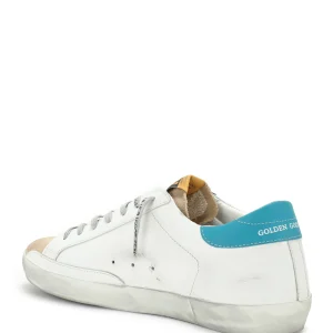 GOLDEN GOOSE Baskets Homme Superstar Cuir Suédé Fushia Fluo Bleu Pétrole marque pas cher 10