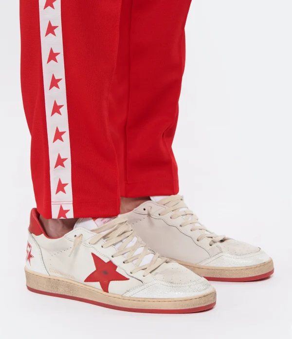 garantis authentique GOLDEN GOOSE Baskets Homme Ball Star Cuir Blanc Rouge 6