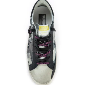 magasin pour GOLDEN GOOSE Baskets Homme Superstar Cuir Camouflage Gris 8