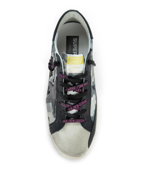 magasin pour GOLDEN GOOSE Baskets Homme Superstar Cuir Camouflage Gris 3