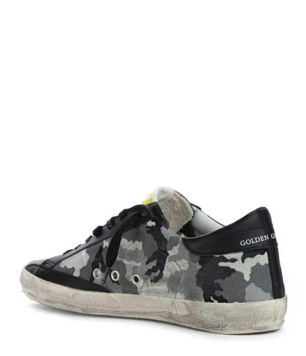 magasin pour GOLDEN GOOSE Baskets Homme Superstar Cuir Camouflage Gris 4