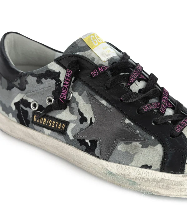 magasin pour GOLDEN GOOSE Baskets Homme Superstar Cuir Camouflage Gris 5