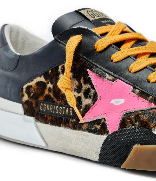 vente pas cher GOLDEN GOOSE Baskets Homme Superstar Cuir Pony Léopard 6