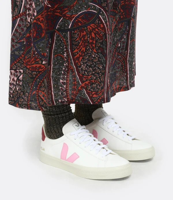 VEJA Baskets Campo Chromefree Blanc Rose Guimauve en promotion 5