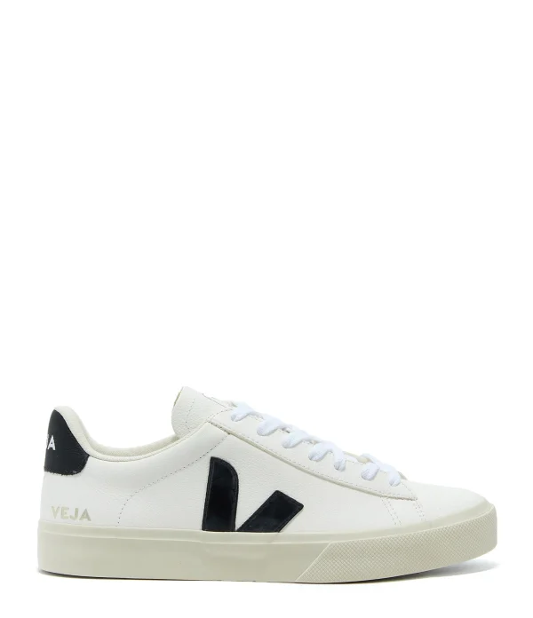 VEJA Baskets Campo Chromefree Cuir Blanc Noir boutiqued pas cher 1