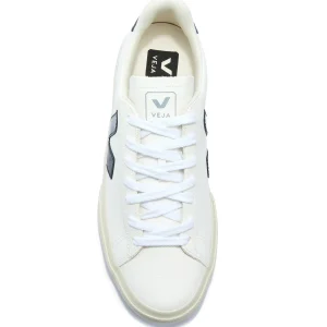 VEJA Baskets Campo Chromefree Cuir Blanc Noir boutiqued pas cher 11