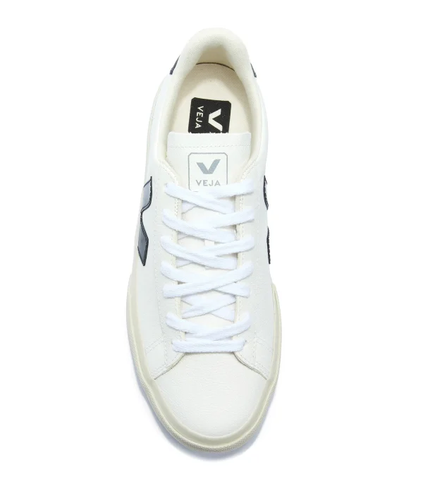 VEJA Baskets Campo Chromefree Cuir Blanc Noir boutiqued pas cher 3