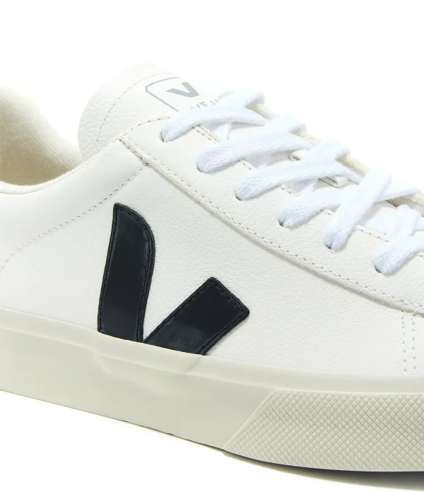 VEJA Baskets Campo Chromefree Cuir Blanc Noir boutiqued pas cher 5