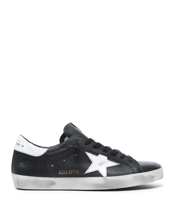 prix pas cher GOLDEN GOOSE Baskets Homme Superstar Cuir Noir Blanc 1