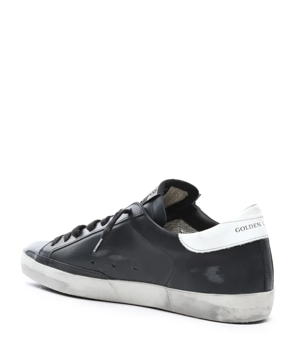 prix pas cher GOLDEN GOOSE Baskets Homme Superstar Cuir Noir Blanc 4