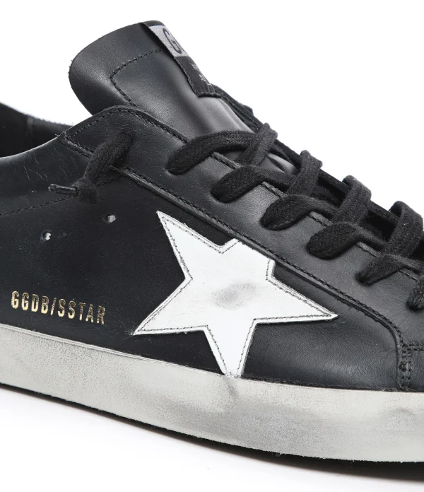 prix pas cher GOLDEN GOOSE Baskets Homme Superstar Cuir Noir Blanc 5