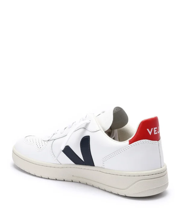 VEJA Baskets V-10 Cuir Blanc Nautico Pekin soldes ligne 3