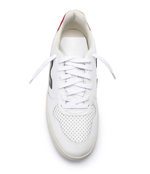 VEJA Baskets V-10 Cuir Blanc Nautico Pekin soldes ligne 4