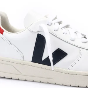 VEJA Baskets V-10 Cuir Blanc Nautico Pekin soldes ligne 15