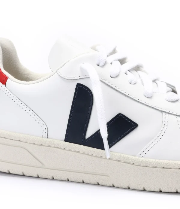 VEJA Baskets V-10 Cuir Blanc Nautico Pekin soldes ligne 5