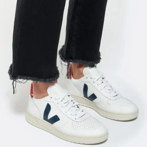 VEJA Baskets V-10 Cuir Blanc Nautico Pekin soldes ligne 17