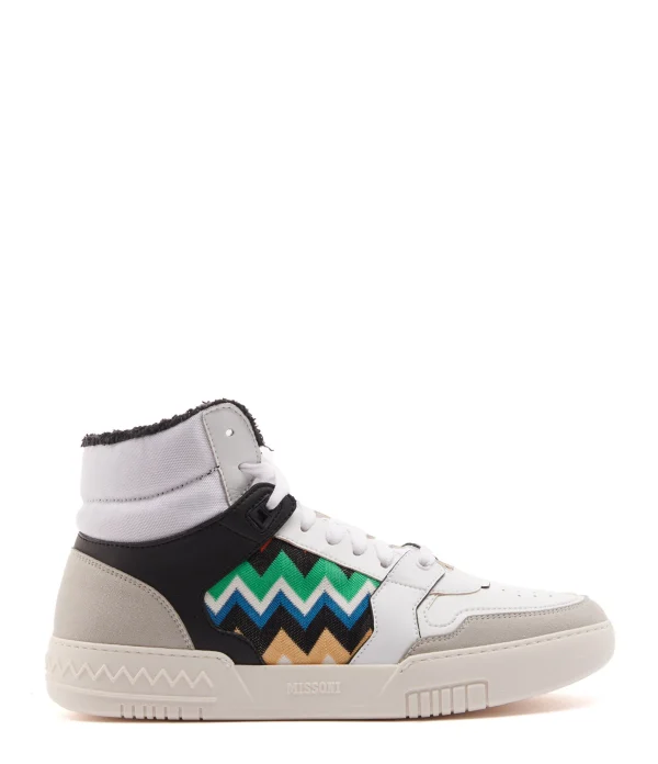 mode pas cher Baskets Montantes Blanc Noir, Collaboration Missoni X ACBC 1