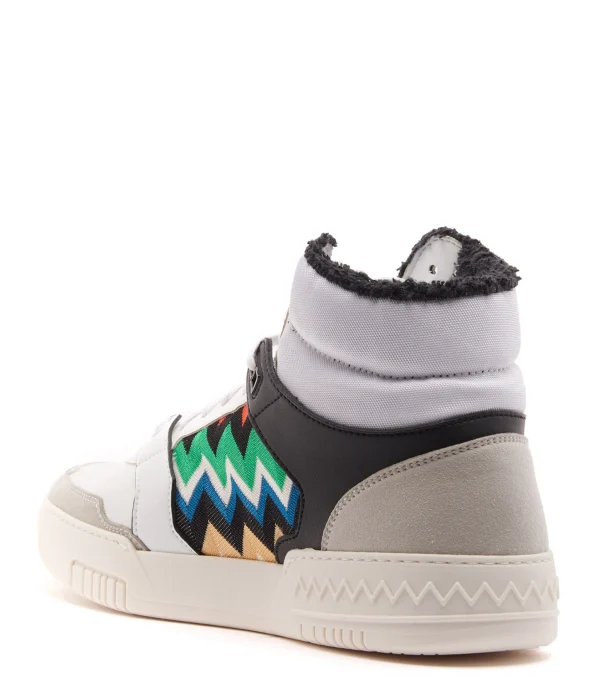 mode pas cher Baskets Montantes Blanc Noir, Collaboration Missoni X ACBC 4