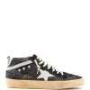 fashion pas cher GOLDEN GOOSE Baskets Homme Mid Star Cuir Noir Blanc 14