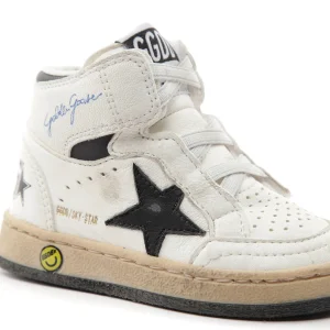 REMISE allant jusqu. GOLDEN GOOSE Baskets Bébé Sky Star School Cuir Blanc Noir 12