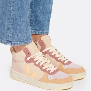 grand choix VEJA Baskets V-15 Suédé Multicolore Peach 14