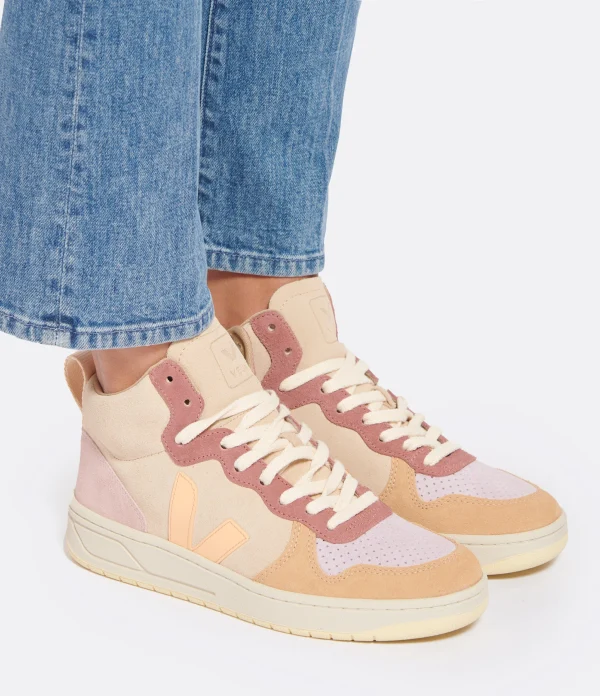 grand choix VEJA Baskets V-15 Suédé Multicolore Peach 5