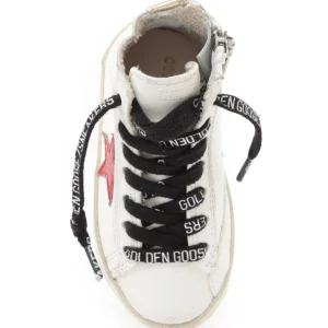 grande promotion GOLDEN GOOSE Baskets Bébé Francy Cuir Blanc Rouge Doré 8