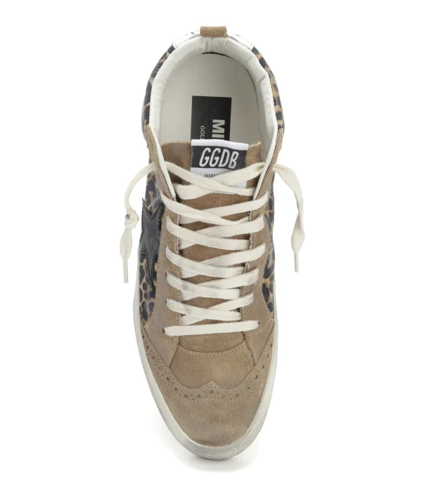 magasins pas chers GOLDEN GOOSE Baskets Mid Star Cuir Léopard 3