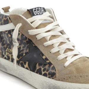 magasins pas chers GOLDEN GOOSE Baskets Mid Star Cuir Léopard 14