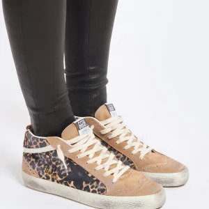 magasins pas chers GOLDEN GOOSE Baskets Mid Star Cuir Léopard 16