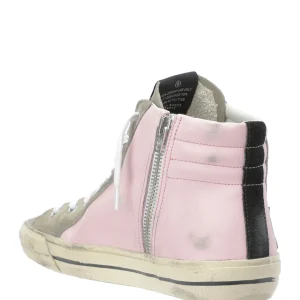 boutique pas cher GOLDEN GOOSE Baskets Slide Cuir Rose Taupe 16