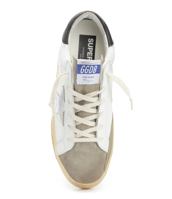 mode GOLDEN GOOSE Baskets Superstar Maille Blanc Taupe 3