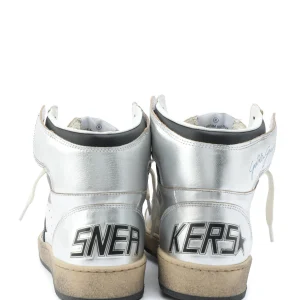 Les achats en ligne GOLDEN GOOSE Baskets Homme Sky Star Cuir Argenté Noir 15