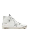 REMISE allant GOLDEN GOOSE Baskets Homme Francy Cuir Blanc Argenté 17