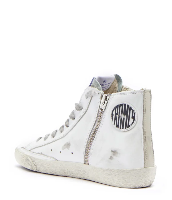 REMISE allant GOLDEN GOOSE Baskets Homme Francy Cuir Blanc Argenté 4