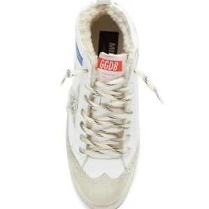 GOLDEN GOOSE Baskets Mid Star Cuir Blanc Glitter mode 9