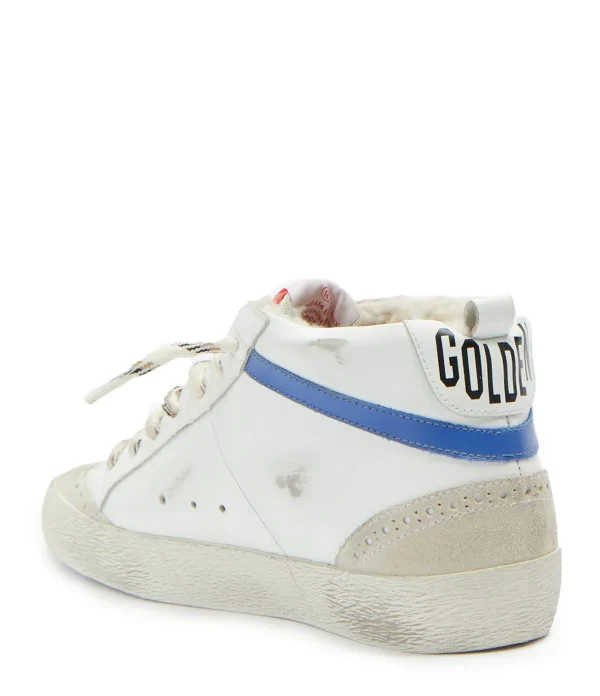 GOLDEN GOOSE Baskets Mid Star Cuir Blanc Glitter mode 4