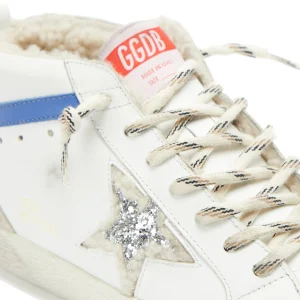 GOLDEN GOOSE Baskets Mid Star Cuir Blanc Glitter mode 13