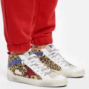 nouveau produit GOLDEN GOOSE Baskets Mid Star Cuir Blanc Léopard 20