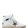 boutique pas cher GOLDEN GOOSE Baskets Sky Star Sérigraphie Cuir Blanc Léopard 25