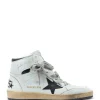 GOLDEN GOOSE Baskets Sky Star Sérigraphie Cuir Blanc fashion pas cher 14