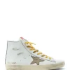 GOLDEN GOOSE Baskets Homme Francy Cuir Blanc Kaki prix de gros 14