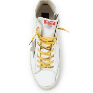 GOLDEN GOOSE Baskets Homme Francy Cuir Blanc Kaki prix de gros 8