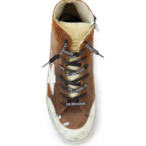 france en ligne GOLDEN GOOSE Baskets Homme Francy Cuir Cognac Blanc 8