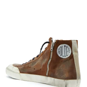 france en ligne GOLDEN GOOSE Baskets Homme Francy Cuir Cognac Blanc 10