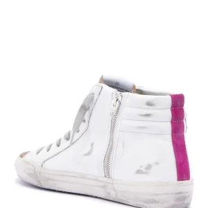 Livraison internationale GOLDEN GOOSE Baskets Slide Cuir Clous Blanc Léopard 12